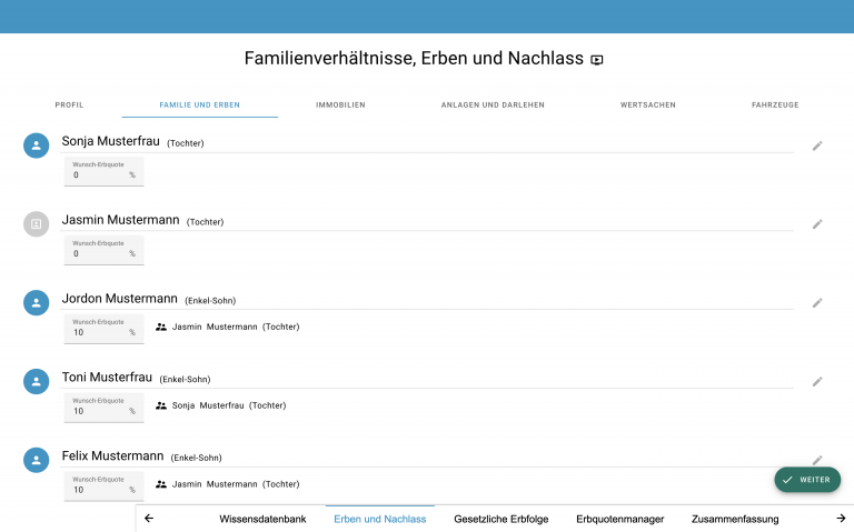 Familienverhältnisse Kinder und Enkelkinder