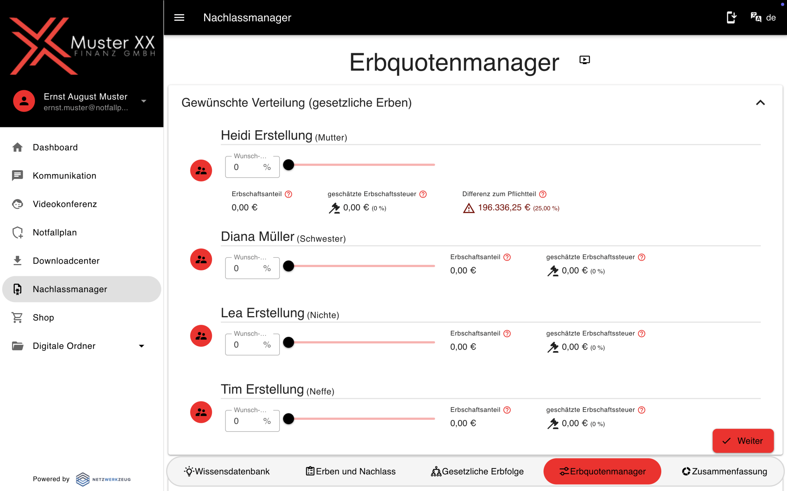 Erbquoten-Manager